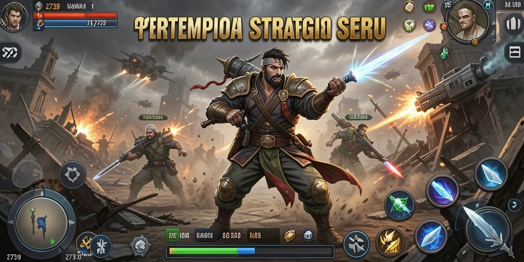 Tangkapan layar gameplay strategi 2739 yang menampilkan pertempuran seru.