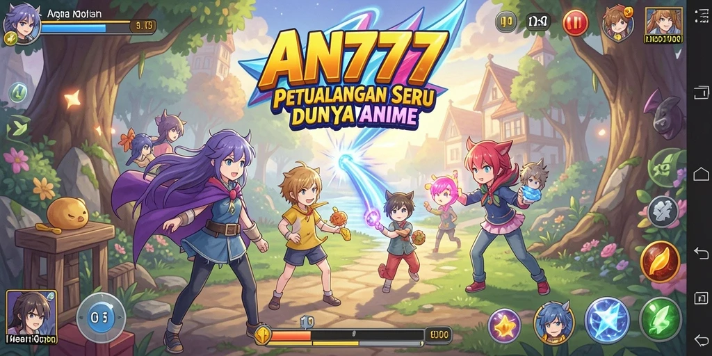 Tampilan gameplay anime yang menarik dan penuh warna.
