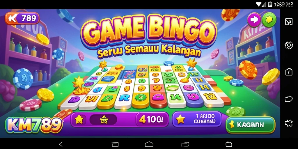 Tampilan antarmuka permainan Bingo yang menarik dan interaktif.