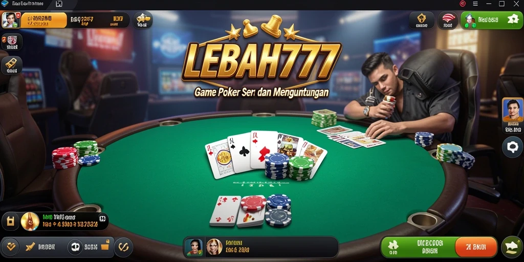 Tampilan gameplay LEBAH777 dengan suasana poker yang menarik dan interaktif.