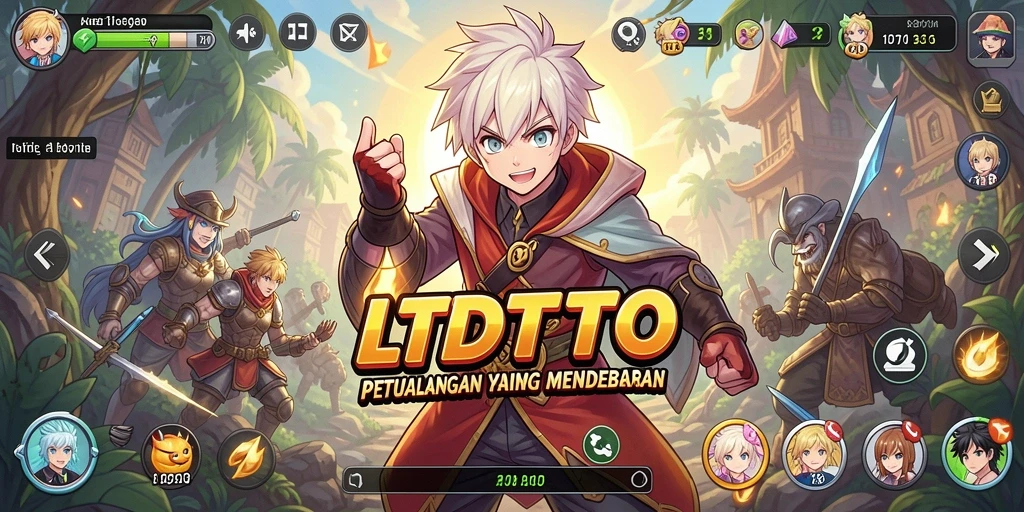 Tampilan layar LTDTOTO yang menunjukkan aksi pertarungan karakter Anime.