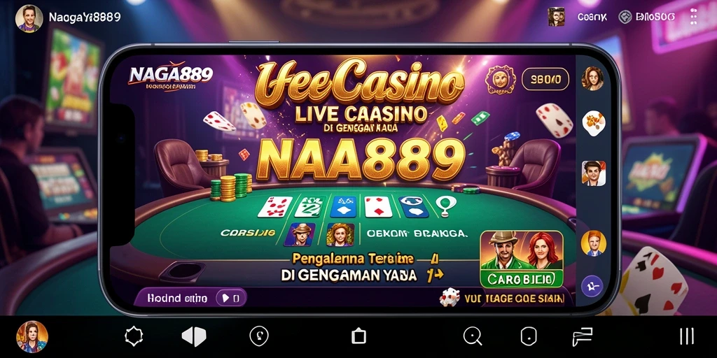 Tangkapan layar gameplay NAGA889 yang menunjukkan dealer langsung dan interaksi pemain.