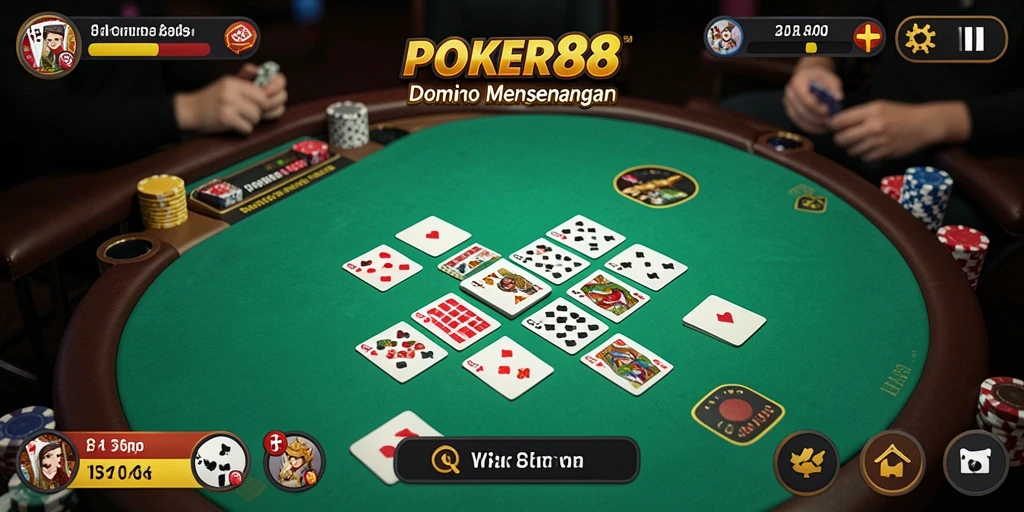 Screenshot gameplay POKER88 yang menampilkan suasana permainan Domino.