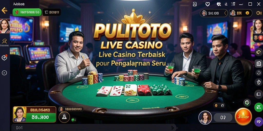 Screenshot PULITOTO menampilkan dealer langsung dalam aksi permainan kasino.
