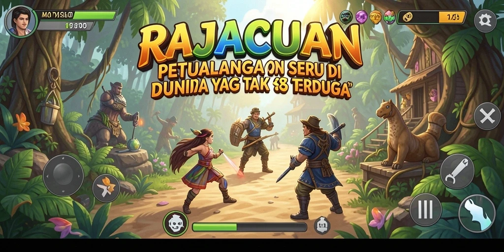 Tampilan gameplay RAJACUAN yang menakjubkan saat menjelajahi dunia petualangan.