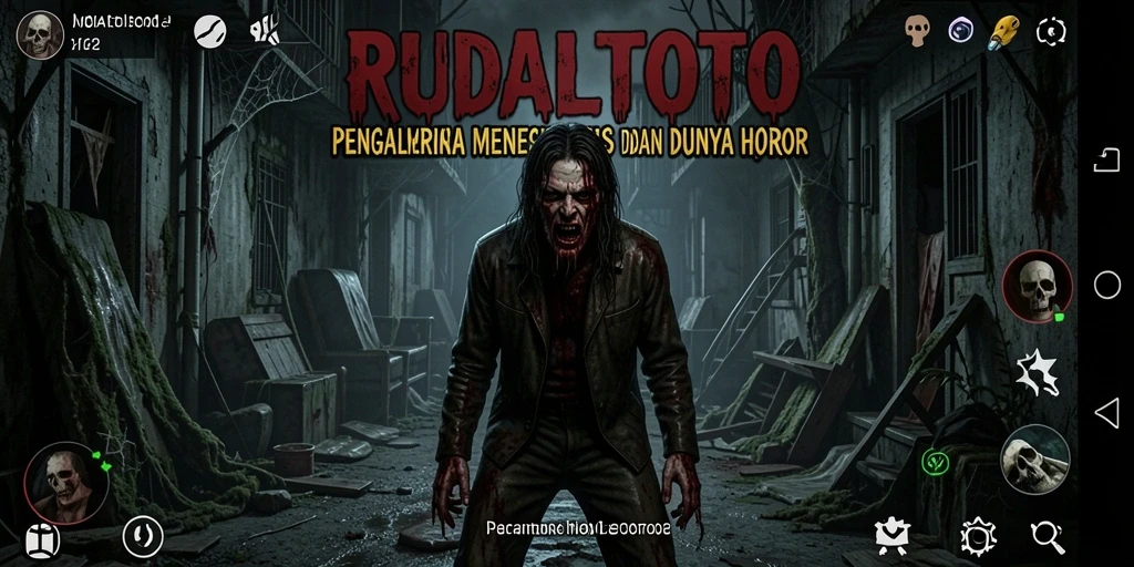 Screenshot gameplay <strong>RUDALTOTO</strong> dengan suasana menyeramkan yang intens.